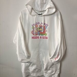 NWOT Janet & Rita White Hoodie
